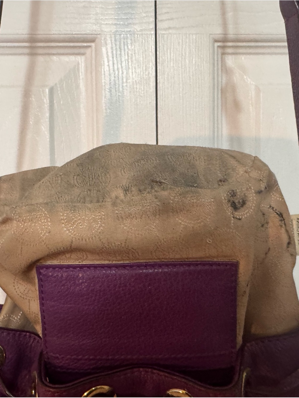 Michael Kors Plum Leather Drawstring Crossbody Bag - Picture 8 of 9